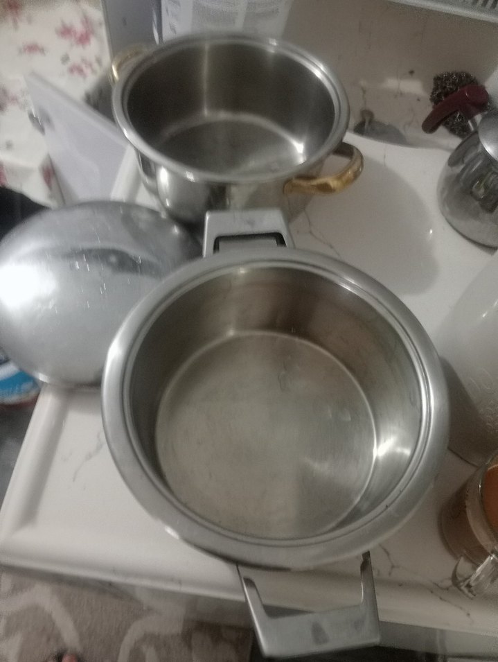 Gri Paslanmaz Çelik Tencere 2adet - Görsel 2