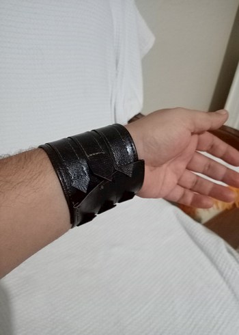 Siyah Gri Minimalist Erkek Biker Bileklik - Görsel 8