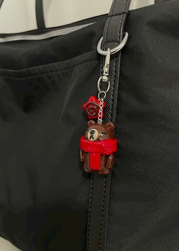 atkılı ayıcık çanta aksesuarı   - Görsel 5