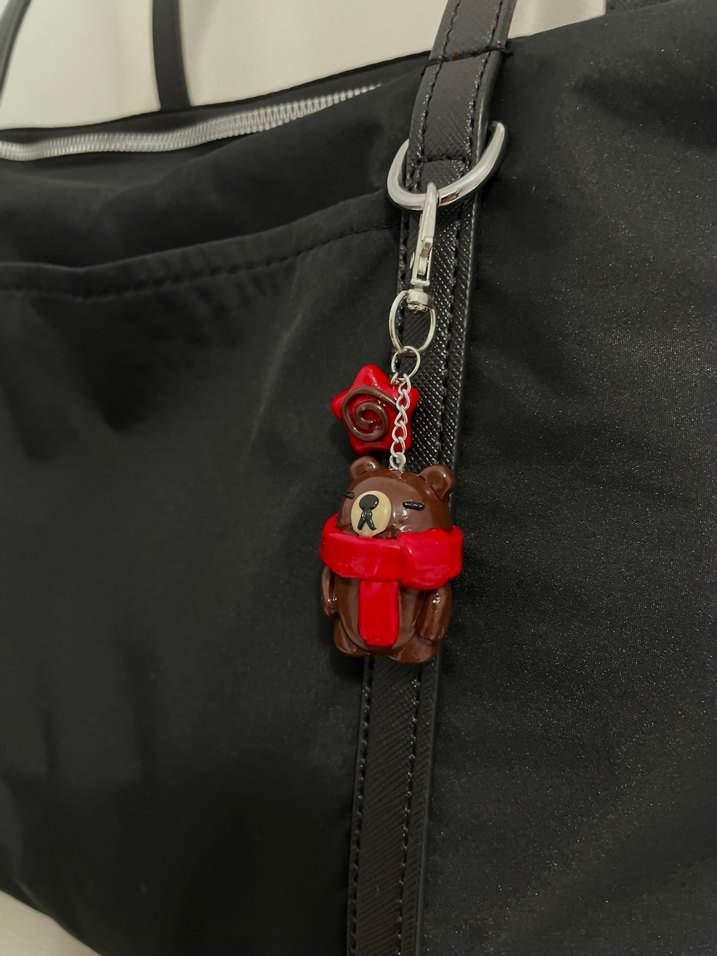 atkılı ayıcık çanta aksesuarı   - Görsel 5