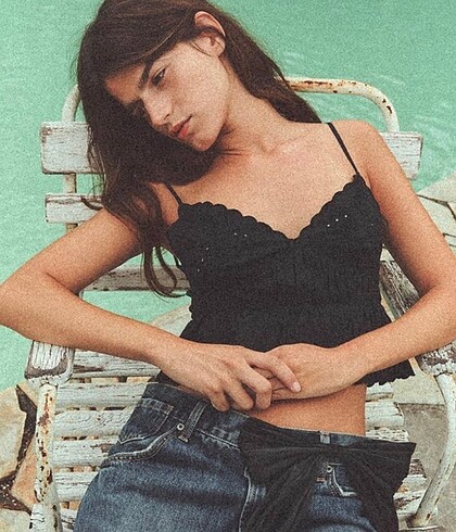 Zara Zara işlemeli poplin bluz
