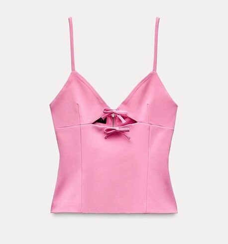 Zara Zara fiyonk detaylı vücuda oturan top bluz