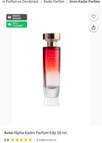  Beden Renk Avon Alpha Kırmızı Şişede Parfüm