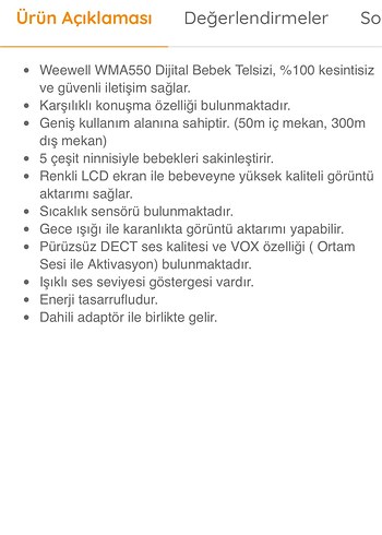 Weewell WMA550 Dijital Bebek Telsizi Beyaz - Görsel 2