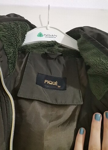 m Beden haki Renk Pique kadın mont