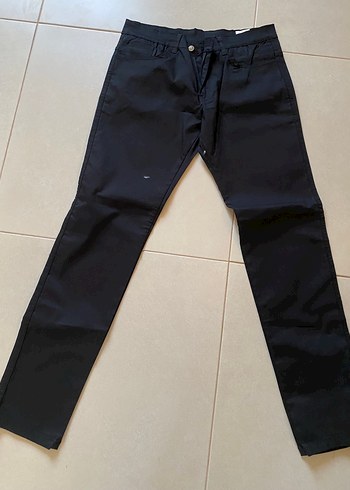 Zara Mavi Kadın Pantolonu Velcro Detaylı