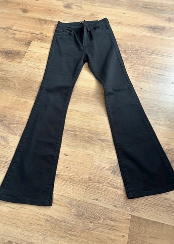 Diğer Ambar Siyah Yuksek Bel Flare Jean