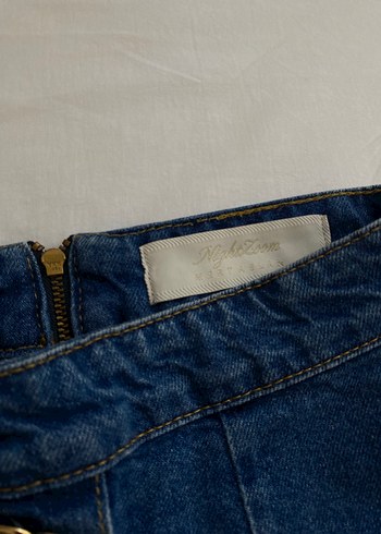Adil Işık Adl Düğmeli Lacivert Denim Mini Etek
