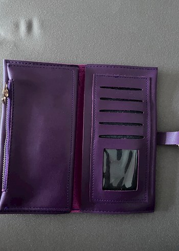 Mor Deri Tokalı Kadın Cüzdanı - Görsel 3