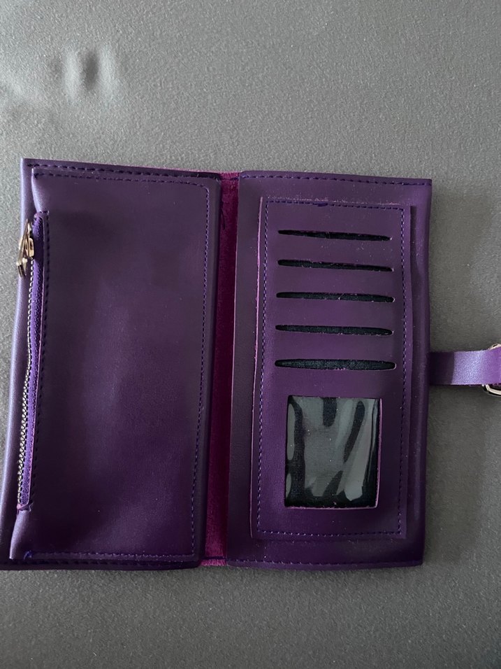 Mor Deri Tokalı Kadın Cüzdanı - Görsel 3