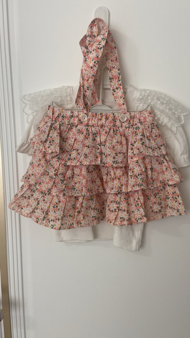 Kız Çocuk Pembe Nakışlı Salaş Elbise - Görsel 4