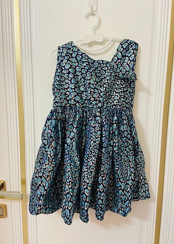 Kolsuz, Pilili, V Yakalı Renkli Kız Elbisesi - Görsel 5