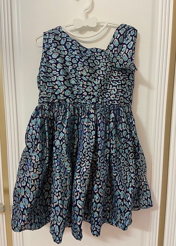 Kolsuz, Pilili, V Yakalı Renkli Kız Elbisesi - Görsel 7