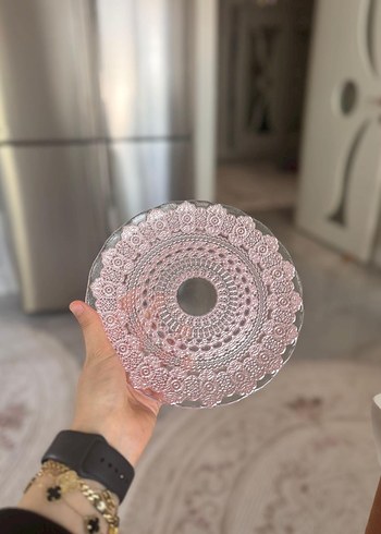 Pembe Nakışlı karaca pasta seti - Görsel 2