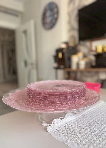 Pembe Nakışlı karaca pasta seti - Görsel 14