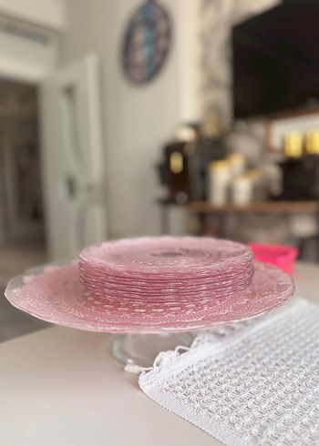 Pembe Nakışlı karaca pasta seti - Görsel 10