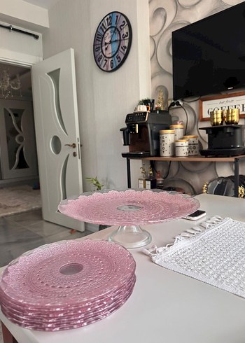 Pembe Nakışlı karaca pasta seti - Görsel 9