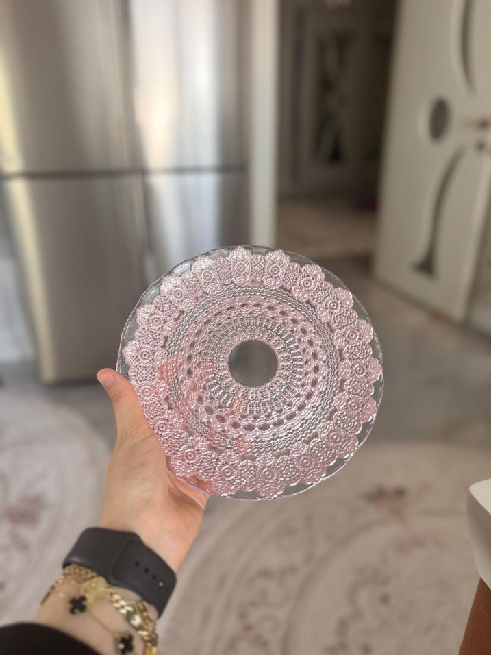 Pembe Nakışlı karaca pasta seti - Görsel 2