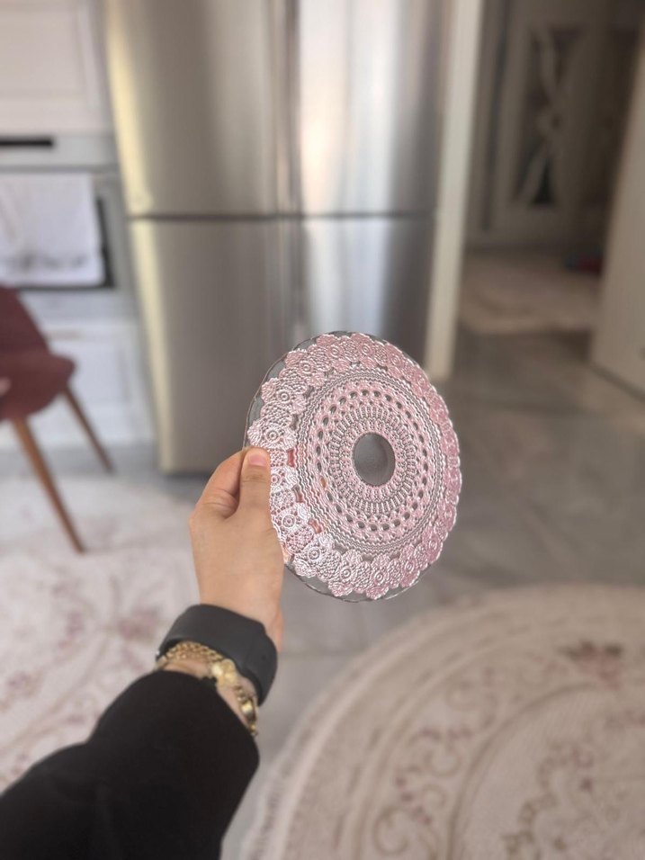 Pembe Nakışlı karaca pasta seti - Görsel 3