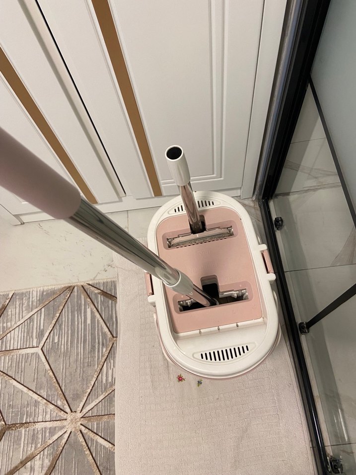 Vip Ahmet Pembe Pastel Temizlik Kovası ve Mop Seti - Görsel 5