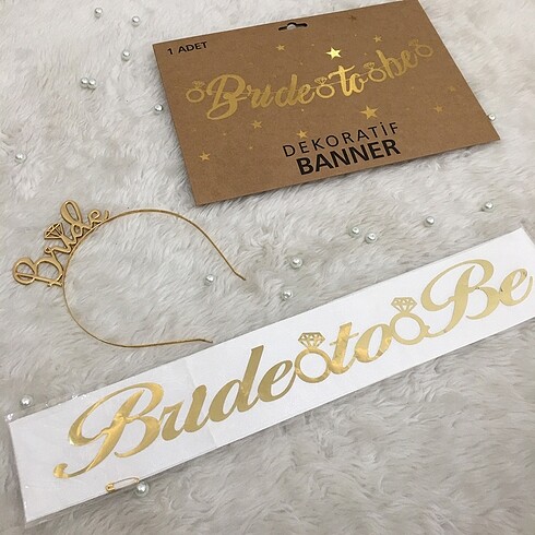 Bride-gelin seti Gold kuşak taç seti