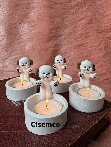 Üşüyen köpek tealight mumluk