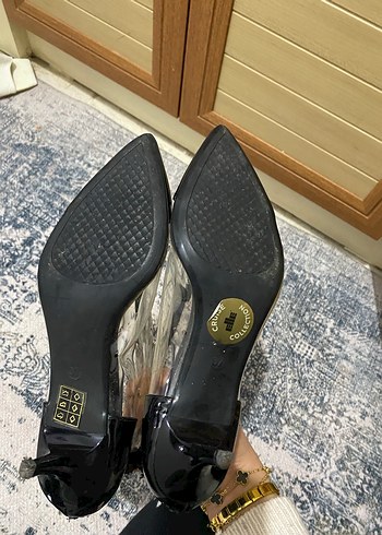 Parlak Siyah Stiletto Topuklu Kadın Gece Ayakkabısı - Görsel 4