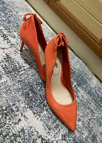 Turuncu Fırfırlı Stiletto Kadın Ayakkabı - Görsel 2