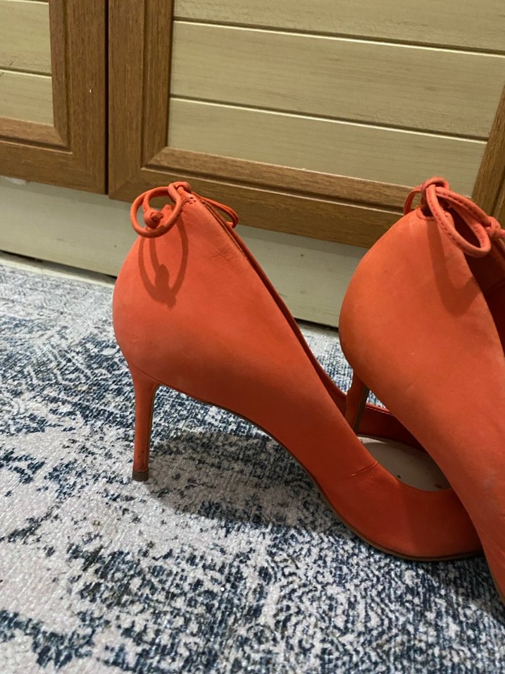 Turuncu Fırfırlı Stiletto Kadın Ayakkabı - Görsel 3