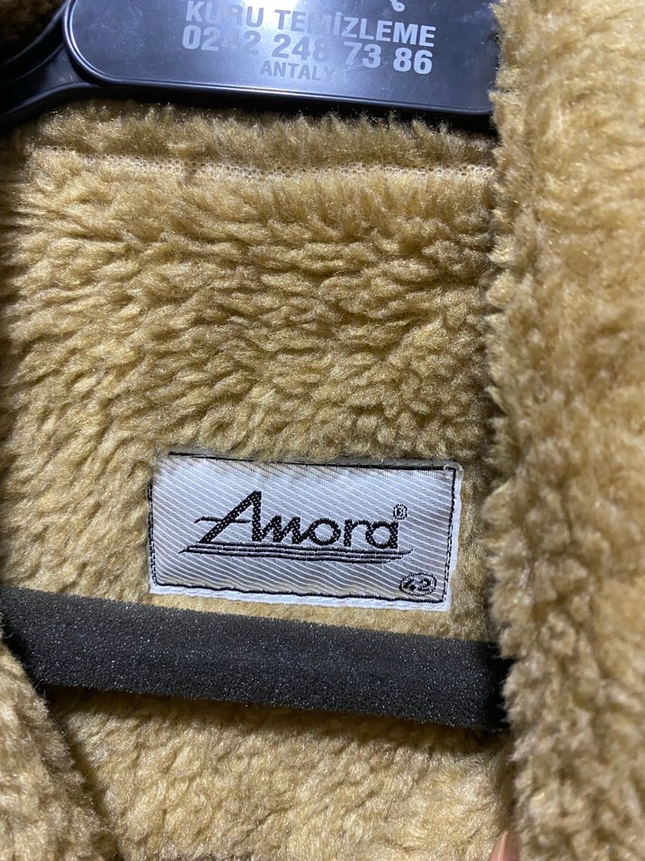 Kahverengi Yılan Desenli Uzun Kadın Kaban - Görsel 3