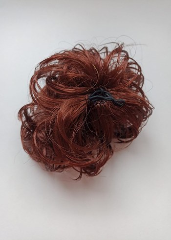 Kahverengi Elastik Saten Saç Topuz Tokası - Görsel 2