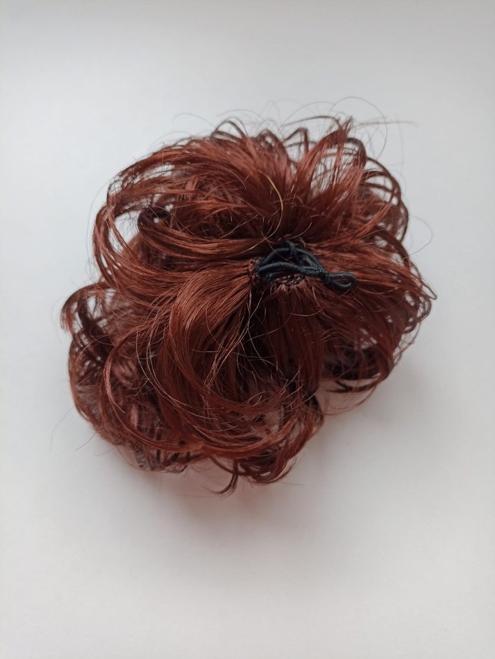 Kahverengi Elastik Saten Saç Topuz Tokası - Görsel 2
