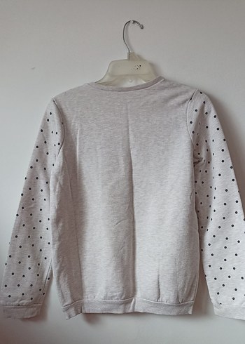 Kız Çocuk Gri Baskılı Uzun Kollu Sweatshirt - Görsel 2