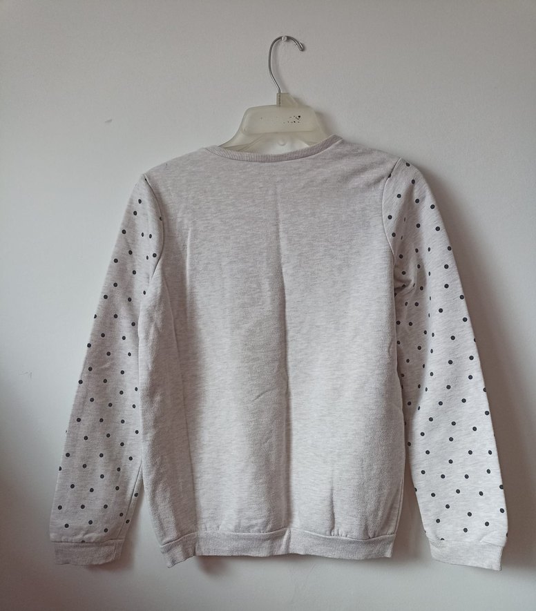 Kız Çocuk Gri Baskılı Uzun Kollu Sweatshirt - Görsel 2