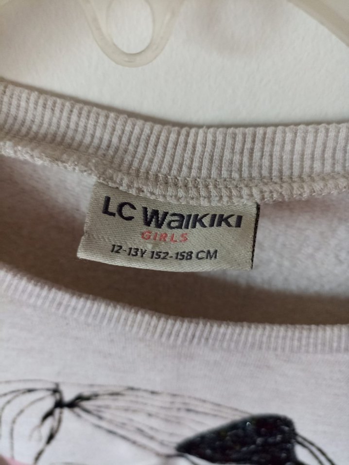 Kız Çocuk Gri Baskılı Uzun Kollu Sweatshirt - Görsel 3