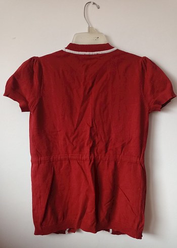 Kısa Kollu Kırmızı Kuşaklı Hırka - Görsel 2