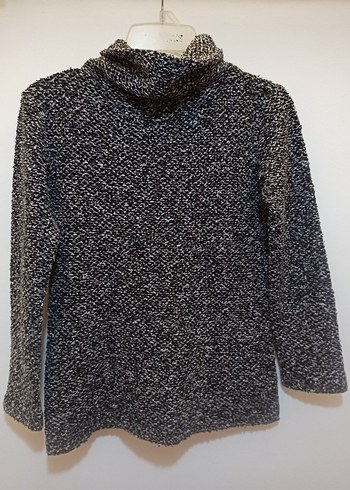 Gri Kadın Boğazlı Triko Kazak - Görsel 2