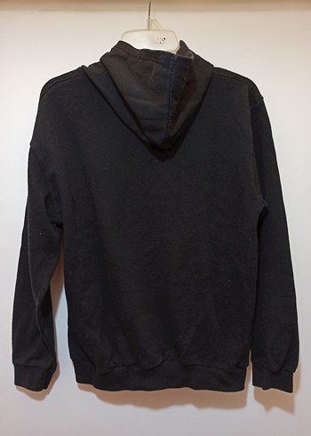 Siyah Kapüşonlu Kadın Sweatshirt - Görsel 2