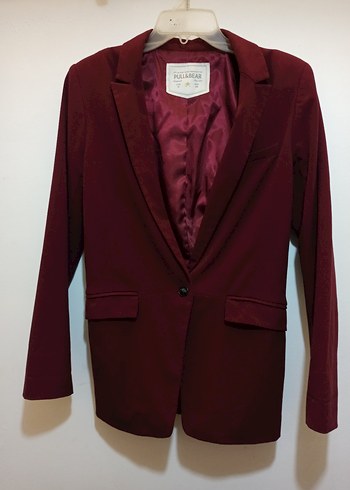 Pull and Bear Pull Bear Bordo Dugmeli Kadin Blazer Ceket