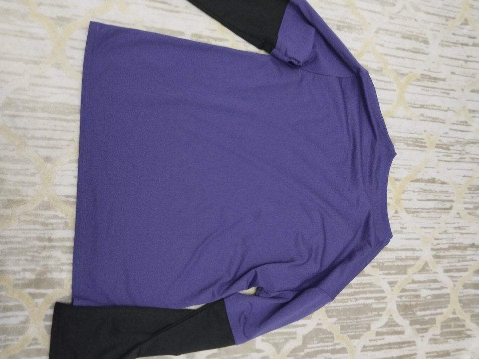 Mor Baskılı Oversize Erkek Tişört - Görsel 2