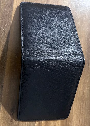 Parlak Siyah Minimalist Erkek Cüzdanı - Görsel 2