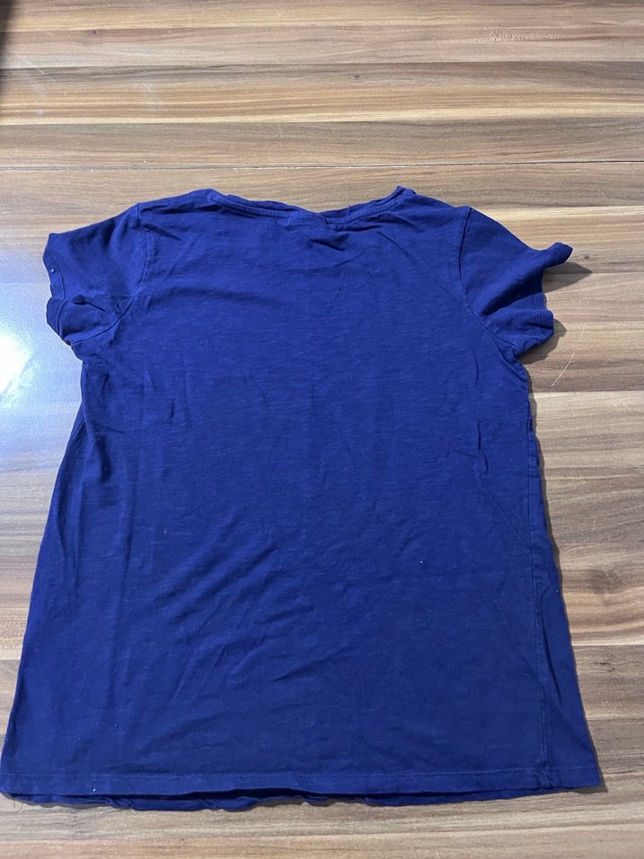 Lacivert Pamuk Hamile Tişörtü, Kısa Kollu - Görsel 2