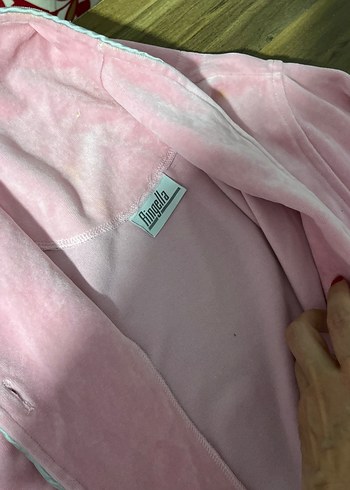 Uzun Pembe Kadın Sabahlık Bol Kesim - Görsel 3