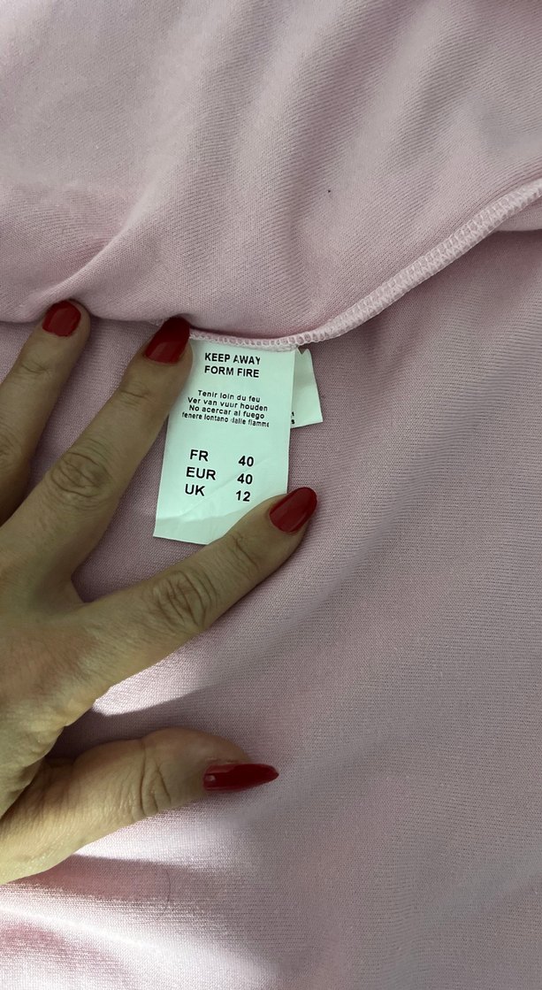 Uzun Pembe Kadın Sabahlık Bol Kesim - Görsel 4