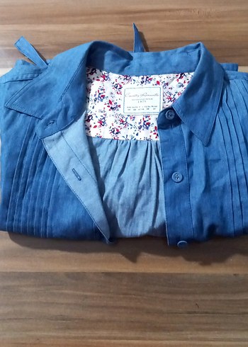 Mavi Kot Hamile Günlük Elbise - Görsel 3