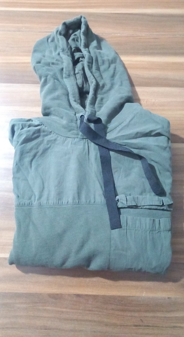 Gri Kapüşonlu Cepli Kadın Sweatshirt - Görsel 3