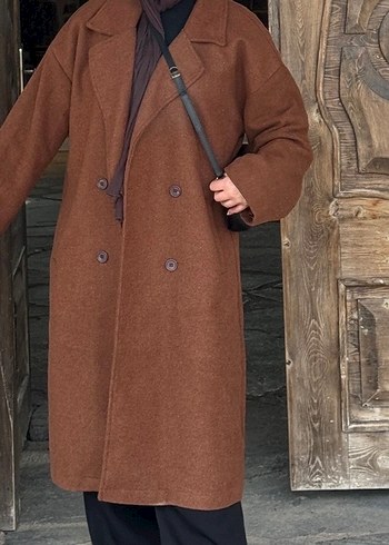 Kahverengi Uzun Kışlık Kaban - Görsel 2