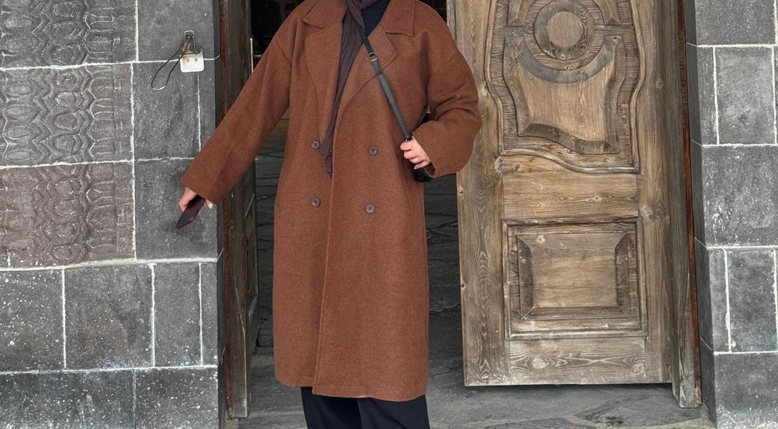 Kahverengi Uzun Kışlık Kaban - Görsel 2