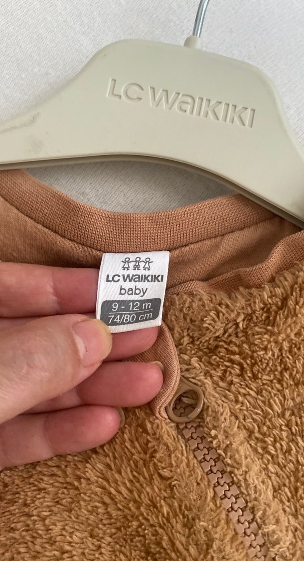 Kahverengi Peluş Erkek Bebek Tulumu - Görsel 2