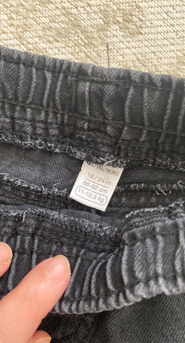 Gri Erkek Çocuk Denim Street Wear Pantolon 18/24 ay 86/ 92 cm - Görsel 2